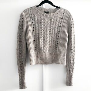 Club Monaco Cable Knit Scallop Sweater
